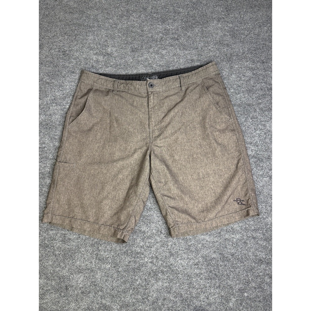 Da Hui Board Shorts Mens 36 Brown Gray Swim Trunks Pockets Casual